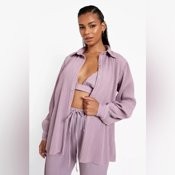 Pastel Lavender Lilac Purple Plisse Matching Set - Picture 4 of 5